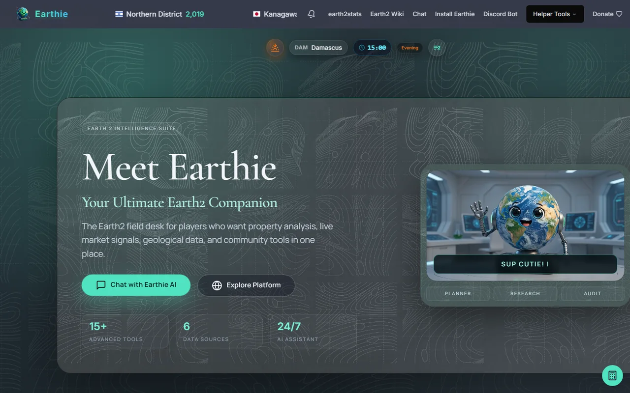 Earthie.world product preview